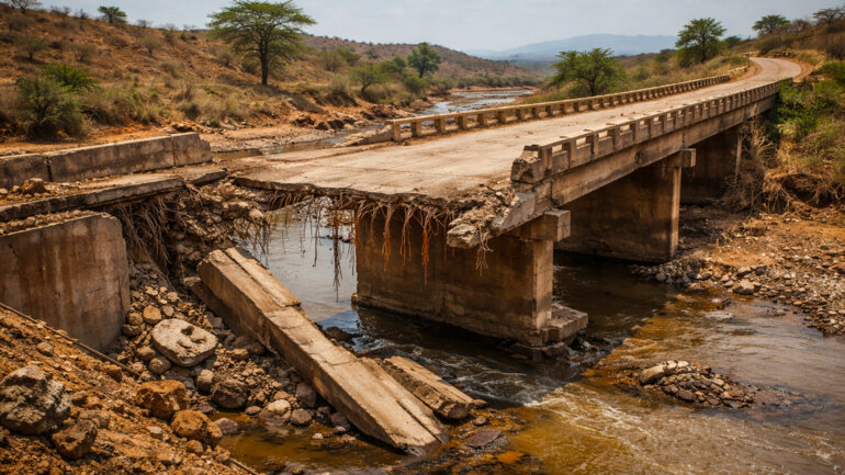 Pont endommagé à Kanimboa