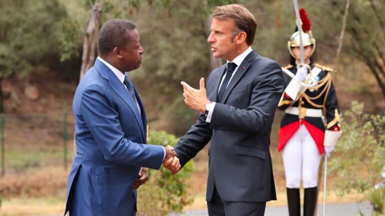 Emmanuel Macron meets with President Faure Gnassingbé