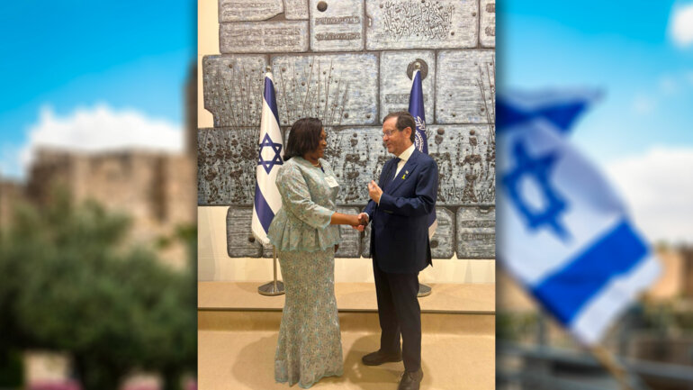 Memounatou Ibrahima échange avec le président israélien
