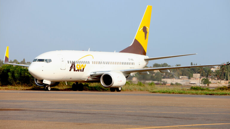 Un avion d’Asky endommagé à l’aéroport de Niamey