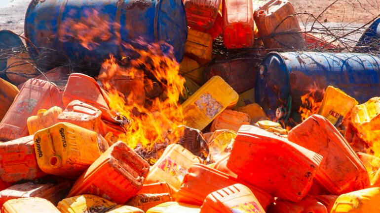 Le sodabi est hautement inflammable 