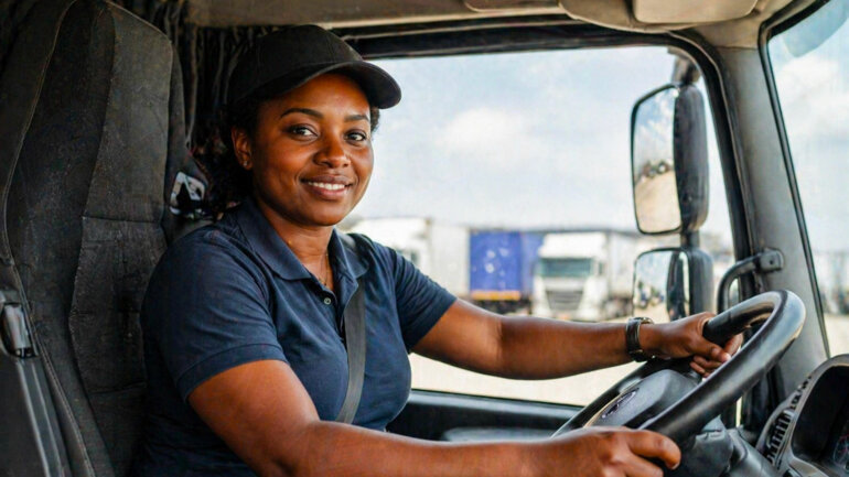 Les femmes peuvent aussi conduire des gros camions 